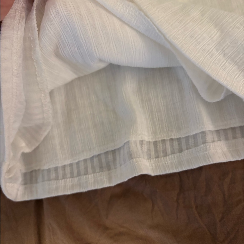 White Ribbed Women's Top - Picture 2 of 4